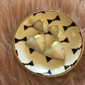 White iridescent earrings